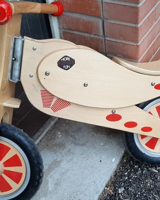 Bicicletta senza pedali in legno