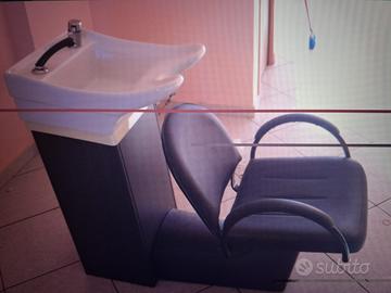 Lavatesta per parucchiere con braccioli