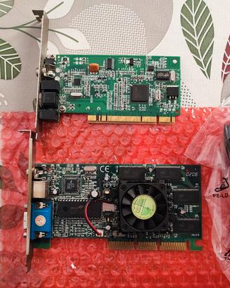 Lotto Scheda Video AGP MX400 64MB + Scheda TV PCI