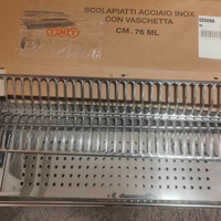 Scolapiatti acciaio inox con vaschetta