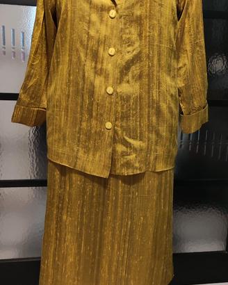 Tailleur vintage shantung seta grezza Tg. 50/52