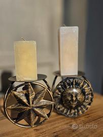 Coppia di portacandele stile etnico