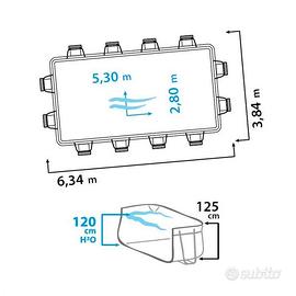 Piscina Laghetto CLASSIC 25, 280x530 H120cm