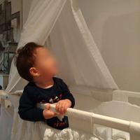 Culla in legno e stoffa per neonati. Marca Picci