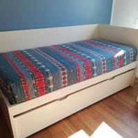 Letto singolo con secondo letto estraibile