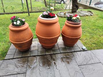 Tris vasi terracotta da esterno Bitossi Italy