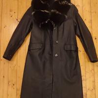 CAPPOTTO in vera PELLE con pelliccia di VOLPE