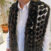 Sciarpa Scialle Soffice Vero Visone Naturale 