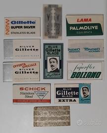 11 VECCHIE LAMETTE DA BARBA PER RASOIO VINTAGE 