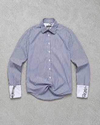 Zara Man Camicia Uomo a Righe Blu Bianca S