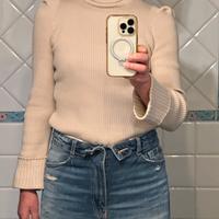 Maglione a collo alto in maglia a costine di Zinco