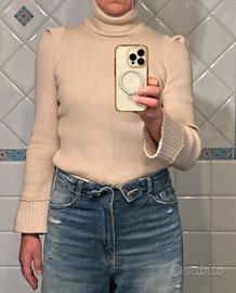 Maglione a collo alto in maglia a costine di Zinco