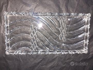 CENTROTAVOLA IN  VETRO LAVORATO RETTANGOLARE