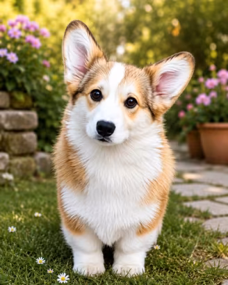 Welsh Corgi Pembroke maschio giovane con pedigree