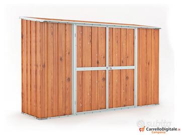 Casetta in lamiera esterno 307x100 fin legno