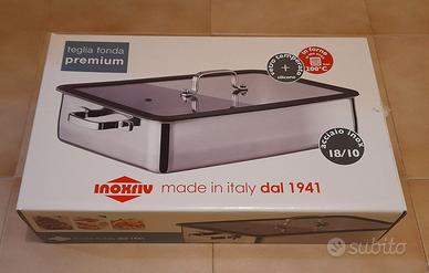 TEGLIA DA FORNO IN ACCIAIO E VETRO INOXRIV MADE IN