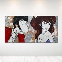 Quadro Lupin Margot Dipinto a Mano su Tela Pop Art