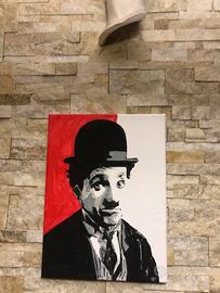 QUADRO dipinto Charlie Chaplin firmato autenticato