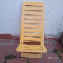 lotto di 3 sedie da spiaggia pieghevoli