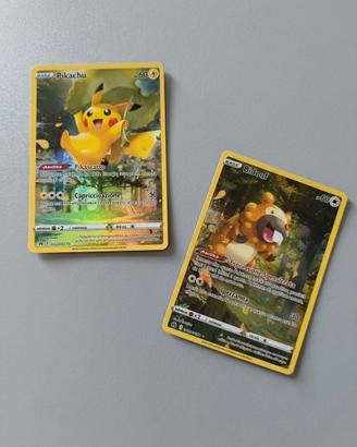 carte Pokemon zenit regale Pikachu e Bidoof 
