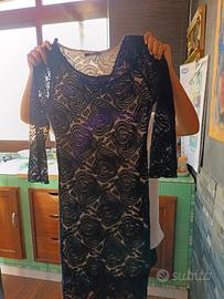 vestito nero tubino nuovo con cartellino