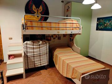 camera bimbi 2 posti letto più armadio e scrivania