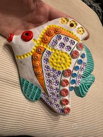 Pesce decorativo ceramica artistica