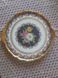 Piatto decorativo vintage porcellana da restaurare