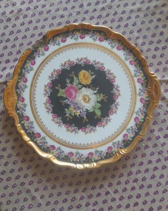 Piatto decorativo vintage porcellana da restaurare