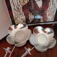 2xPorta candele da muro in alluminio con specchio