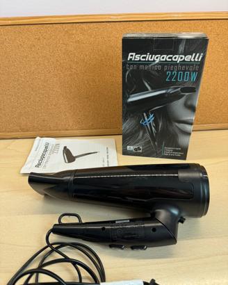 Asciugacapelli da viaggio con manico pieghevole
