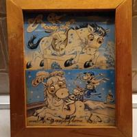 Quadro Con Cartoline Cavallo Con Occhi Mobili.