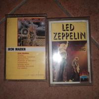 2 music cassette - led zeppelin,iron maiden 