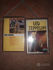 2 music cassette - led zeppelin,iron maiden 