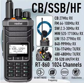 Radtel RT-860 ricetrasmittente scanner banda aerea
