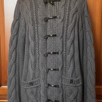 Cardigan Sisley in Maglia Grossa Intrecciata