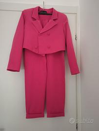 Completo giacca pantalone fuxia ragazza 11/12 anni