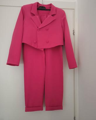 Completo giacca pantalone fuxia ragazza 11/12 anni