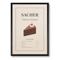 Poster Sacher A4 decorazione cucina