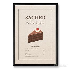 Poster Sacher A4 decorazione cucina