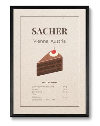 Poster Sacher A4 decorazione cucina