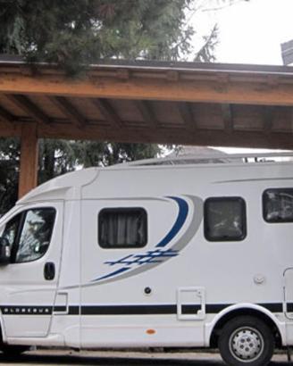 Tettoia per camper in legno completa di telo ecc