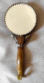 Specchio cinese vintage in giada 