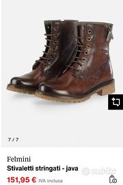Stivaletti stringati Felmini in pelle