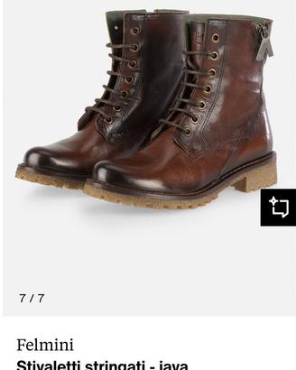 Stivaletti stringati Felmini in pelle