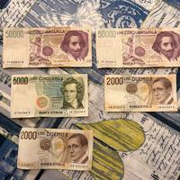 Banconote lire 50.000 5.000 2.000 1.000 36 pezzi