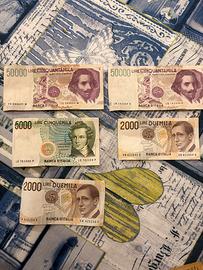 Banconote lire 50.000 5.000 2.000 1.000 36 pezzi