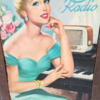 Antico poster pubblicitario di una marca di radio