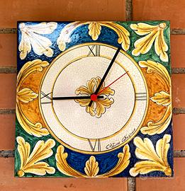 Orologio in ceramica di Caltagirone da collezione