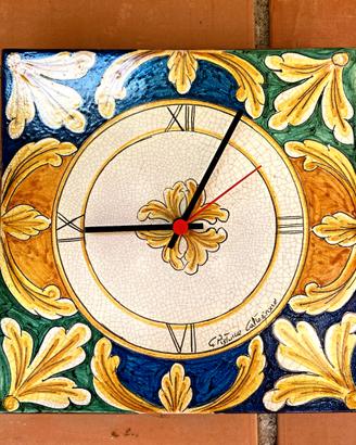 Orologio in ceramica di Caltagirone da collezione